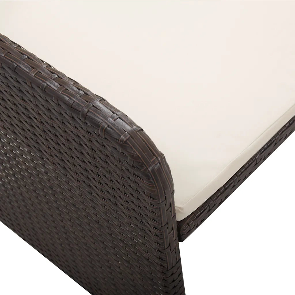 Set Divani da Giardino 2 pz con Cuscini in Polyrattan Marrone 46079