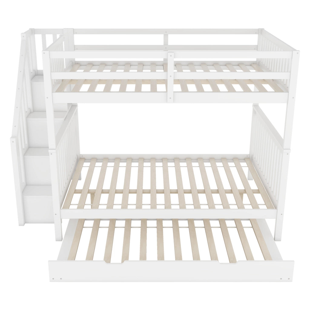 Letto a castello 140×200 cm 2 posti con scala; letto estraibile; sponde alte; senza materasso