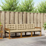 Set di divani da esterno con cuscino 3 pcs Naturale e Beige