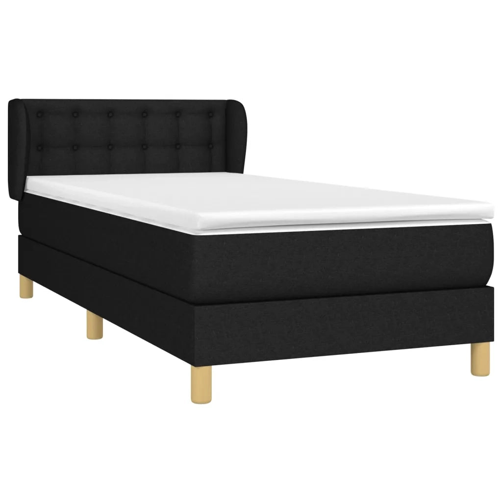 Giroletto a Molle con Materasso Nero 90x190 cm in Tessuto
