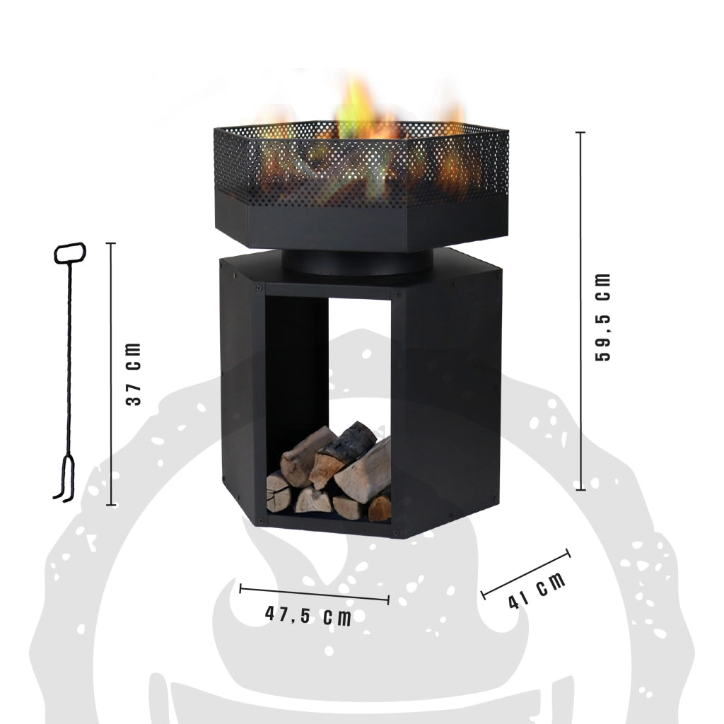 Braciere BBQ 2 in 1 da Esterno con Griglia Inclusa in Acciaio