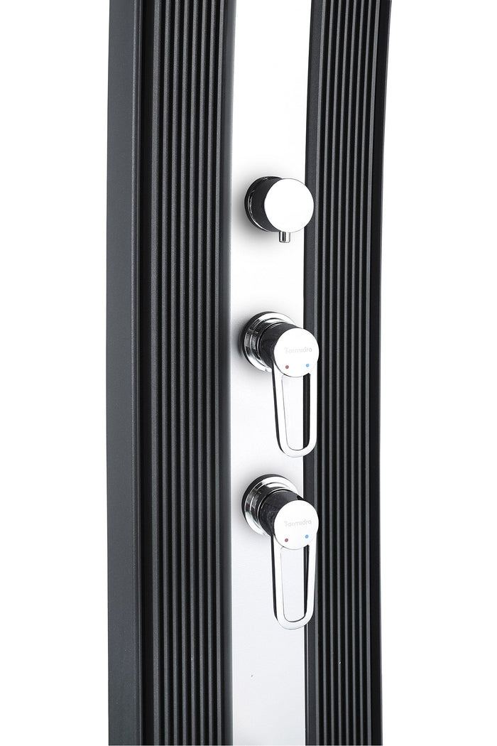 Doccia Solare Ibrida da Giardino 40L Miscelatore e Doccetta Lavapiedi Antracite/Inox