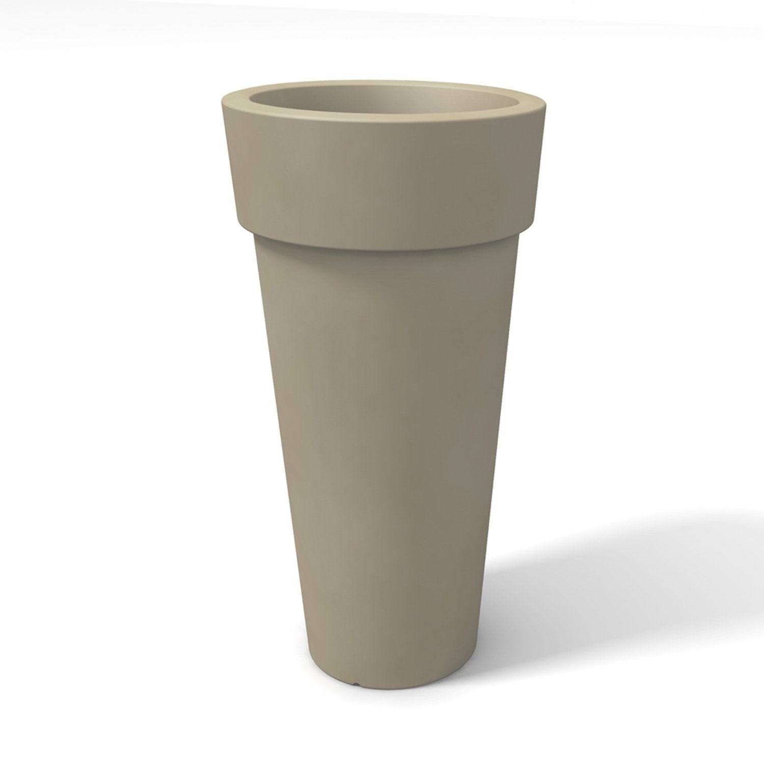 Vaso moderno in resina tondo H 90 tortora modello Messapico