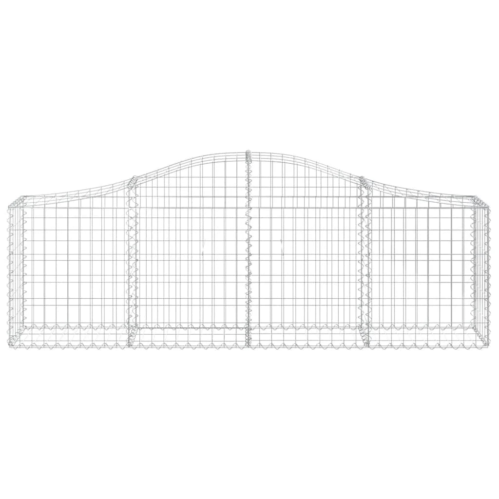 Set di 2 gabbioni ad arco per recinzione gabbia o muro di contenimento 200 x 30 x 60/80 cm ferro zincato argento 02_0041341