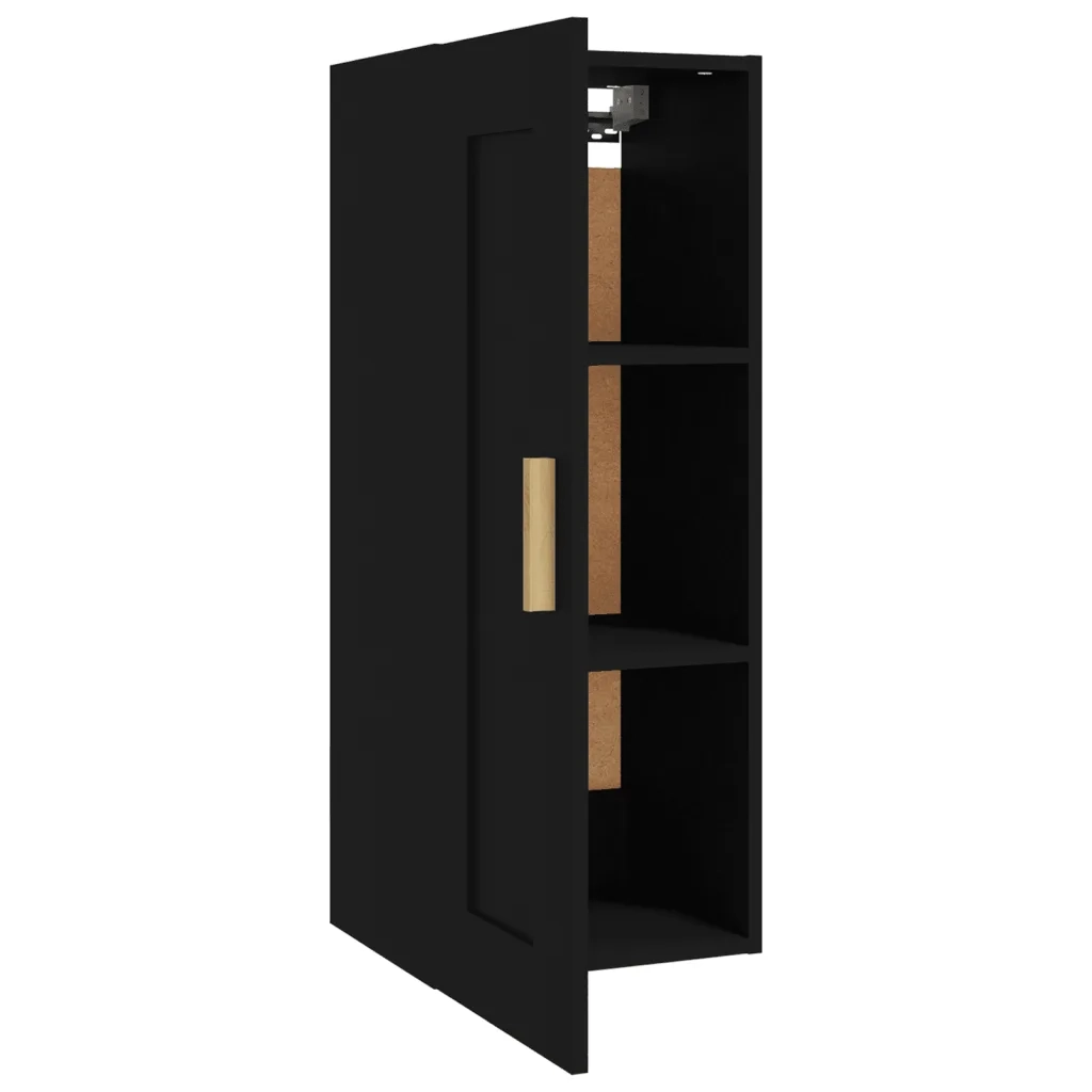 Armadietto a Muro Nero 35x34x90 cm in Legno Multistrato 812466