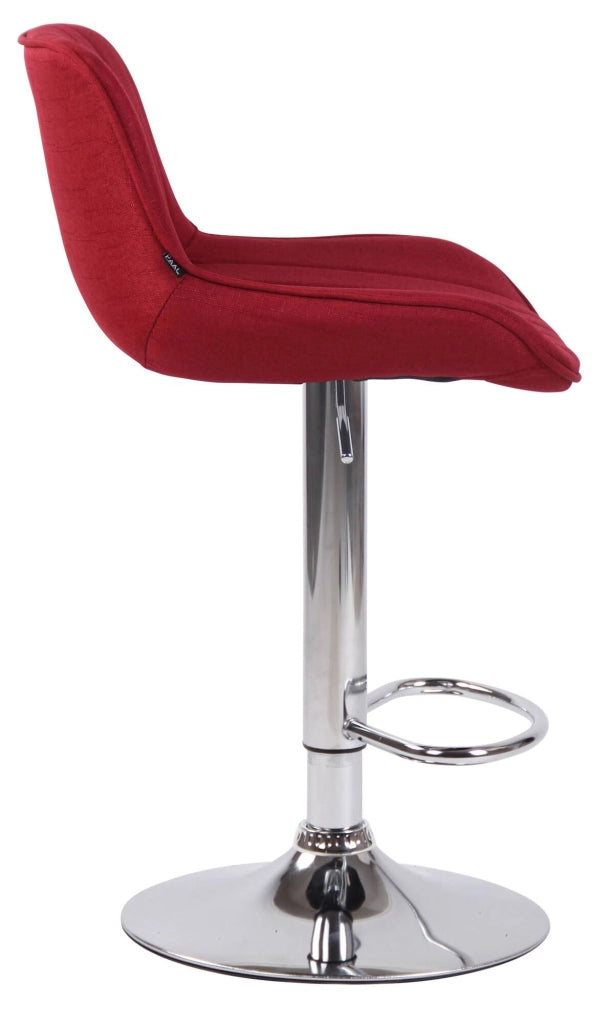 Set di 2 sgabelli da bar Lentini in tessuto rosso,cromo