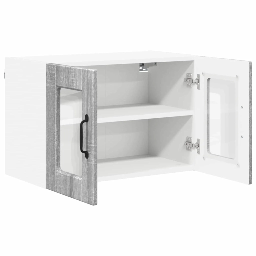 Pensile da cucina | Mobile in vetro da parete PORTO Grigio Sonoma 60 x 31 x 40 cm