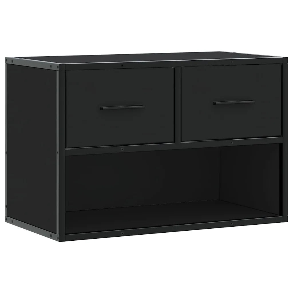 Mobile Porta TV-Mobile per TV-Credenza TV Nero 60x31x39,5cm in Truciolato e Metallo 690129