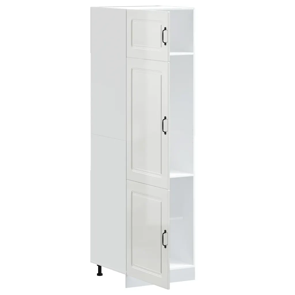 Armadio da Cucina Kalmar Bianco Lucido in Legno Multistrato 853629