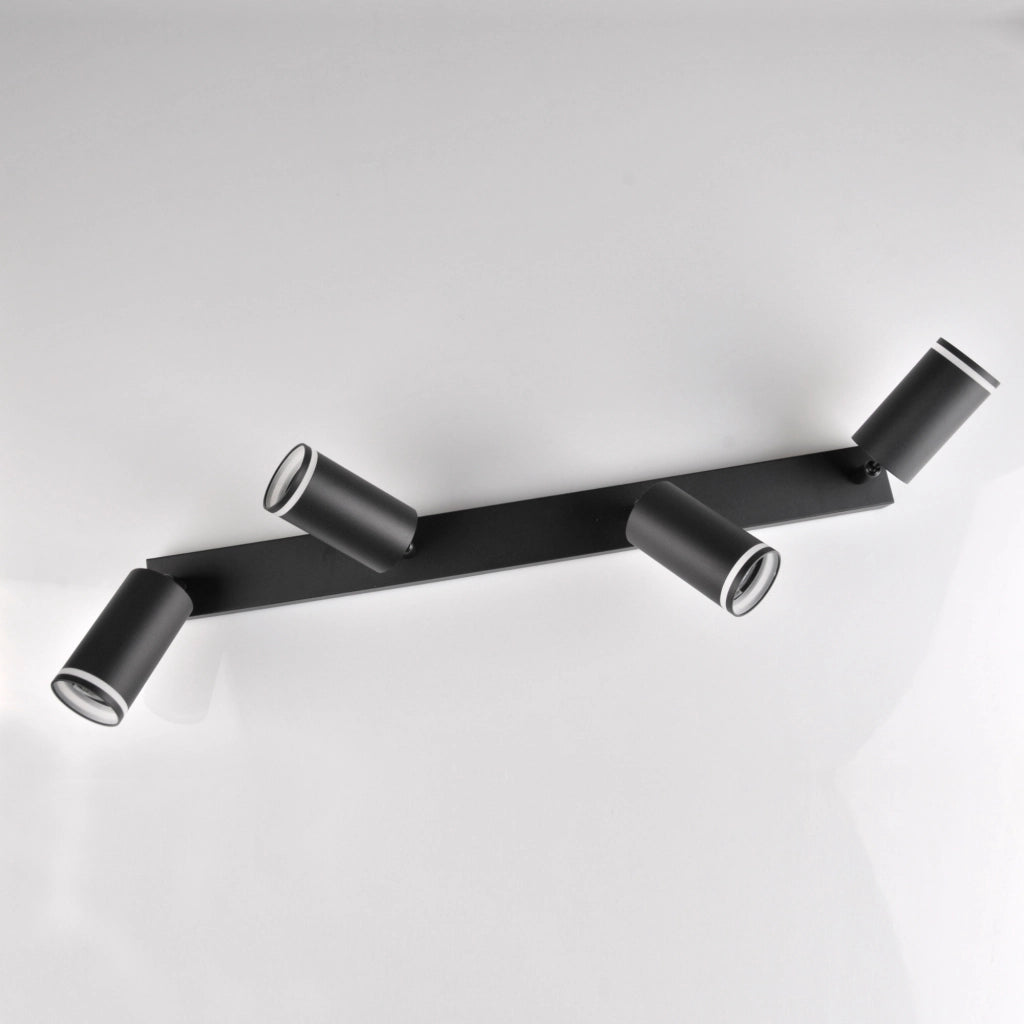 Faretto barra soffitto 4xGU10 nero alluminio Polux PARIS