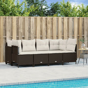Set Divano da Giardino 5 pz con Cuscini Marrone in Polyrattan 3261522