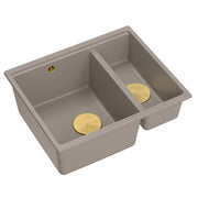 Lavello In Granito Logan 150 Beige Tappo acciaio
