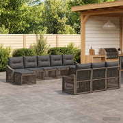 Set Divano da Giardino 10 pz Grigio polyrattan 3436139
