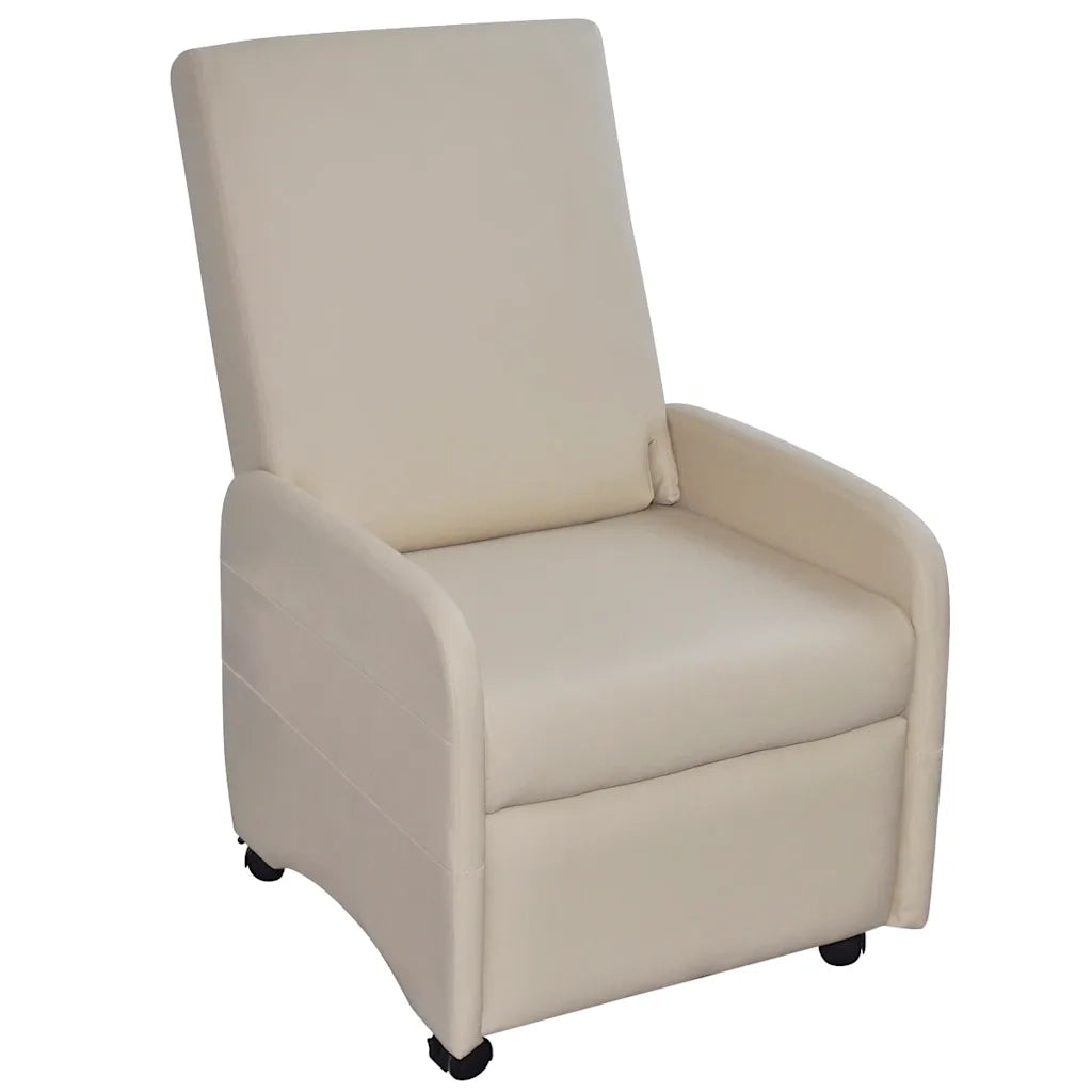 Poltrona Reclinabile Crema in Similpelle cod mxl 12725