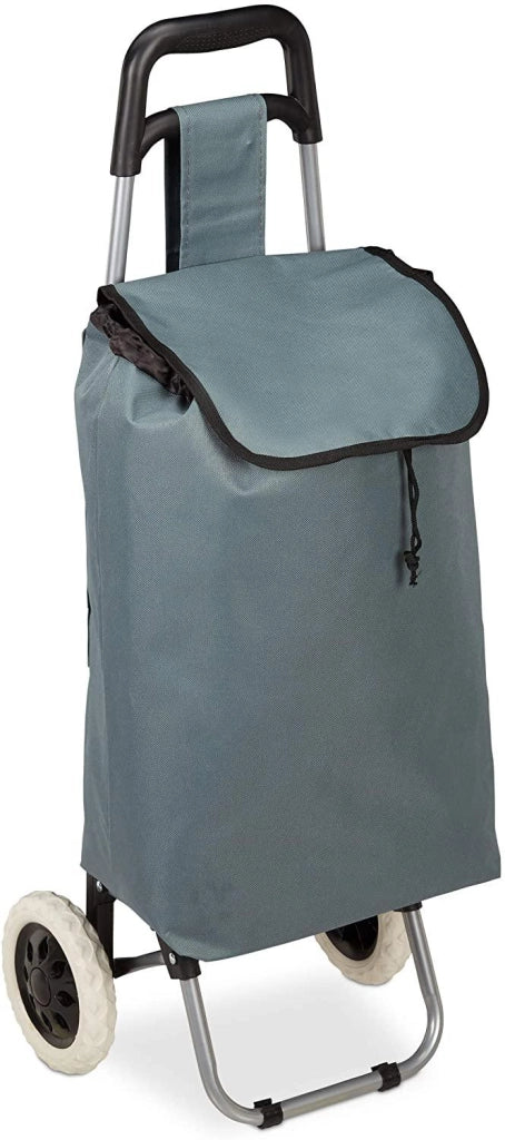 Carrello della spesa pieghevole con borsa rimovibile 28 litri carrello della spesa con ruote grigio 13_0000707