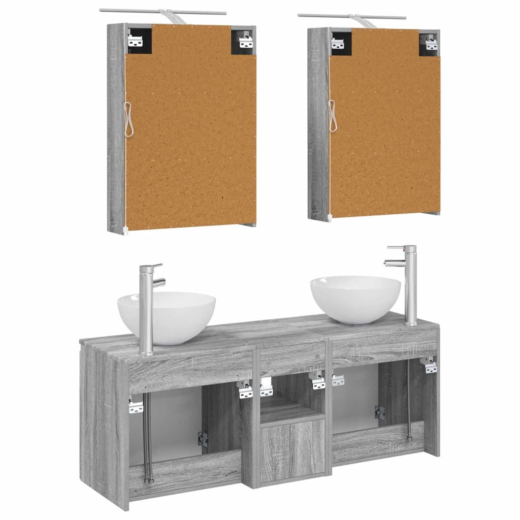 Set di Armadi da Bagno 5 pcs Sonoma grigio 50 x 14,5 x 70 cm 3406356