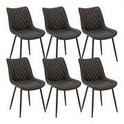 set di 6 sedie sala da pranzo sedie cucina moderne sedie imbottite Adatte per Sala Pranzo, Soggiorno, Camera da Letto Estetica in Ecopelle Antracite Metallo BH210an-6