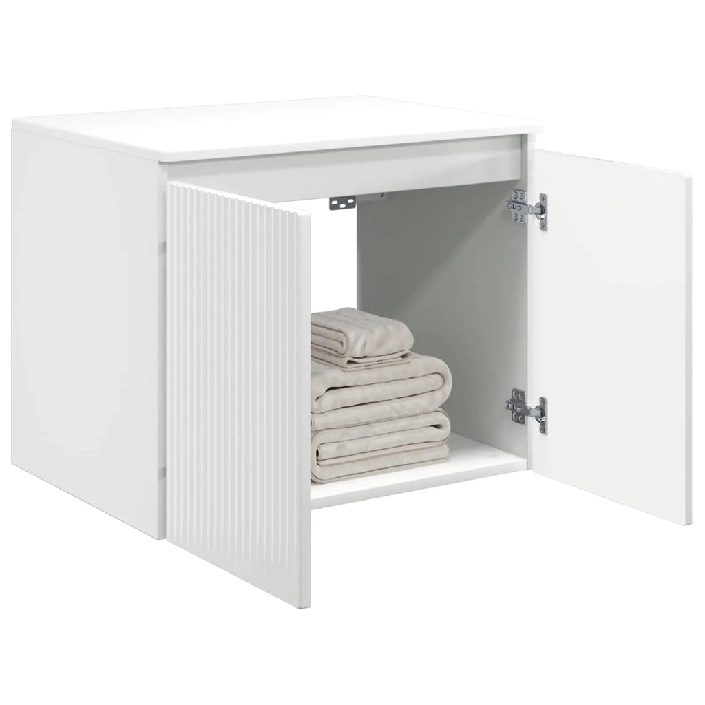 Mobiletto da Bagno a Muro Bianco Lucido 62,5 x 44,5 x 50 cm
