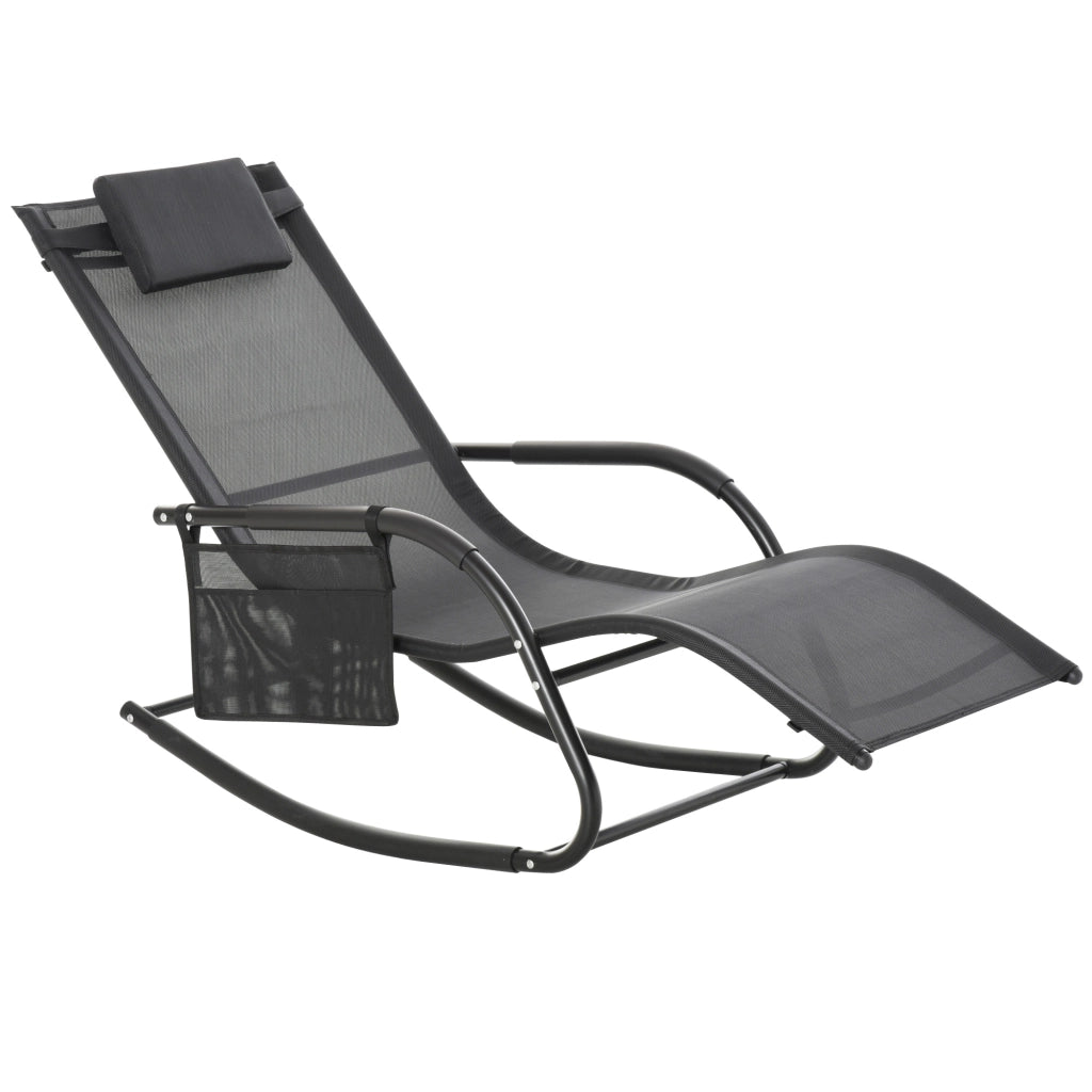 Poltrona Chaise Longue Dondolo ¨C Zephmum ¨C Grigio Tessuto