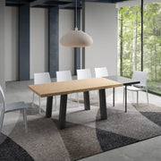 Tavolo allungabile 200/300x90 cm Svalen rovere scortecciato gambe antracite