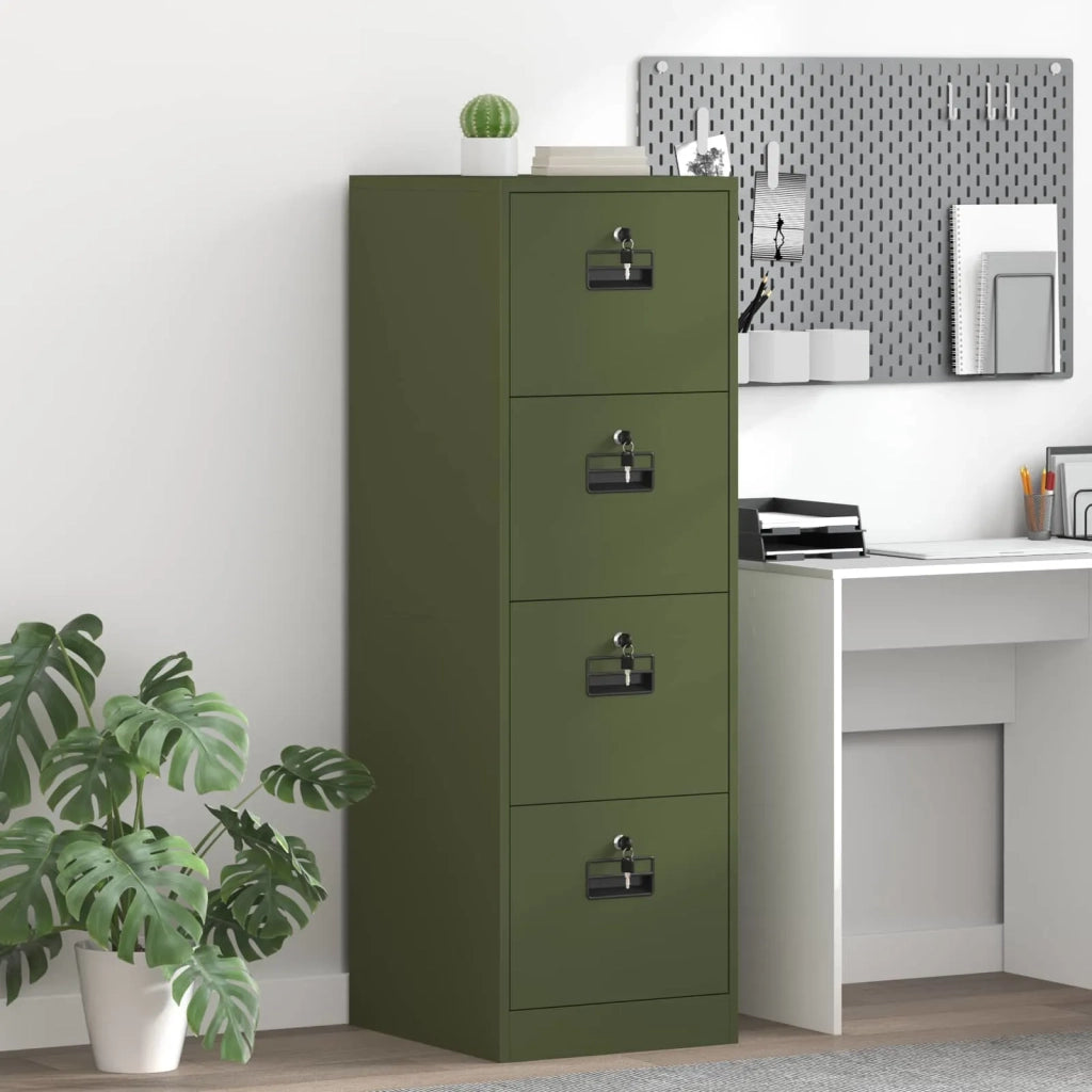 Armadio per File Geometrico 2 pcs Verde oliva 44 x 50 x 139 cm 3406158