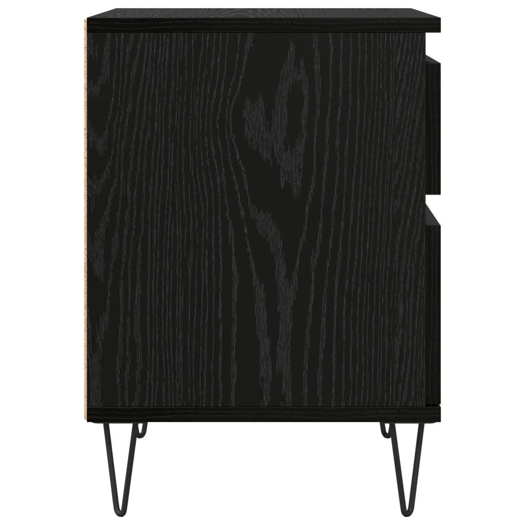 Armadietto per letto con cassetto Rovere Nero 40 x 35 x 50 cm