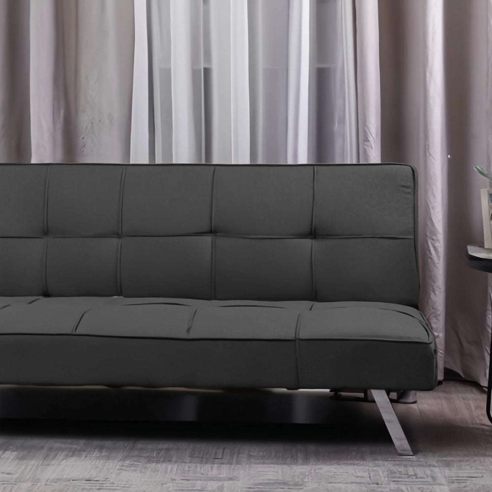 Divano click-clack Daynora grigio scuro con funzione letto 168x83x75.5H