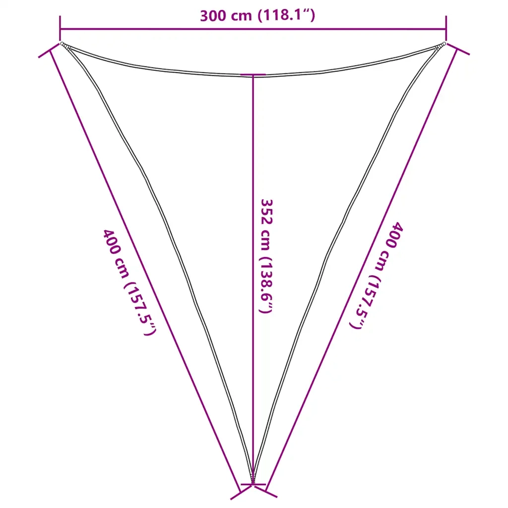 vidaXL Vela Parasole 160 g/m² Triangolare Sabbia 3x4x4 m in HDPE