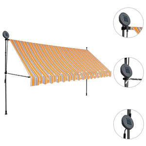 Tenda da Sole Retrattile Manuale con LED 400 cm Giallo e Blu cod mxl 24841
