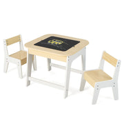 Set tavolo e 2 sedie per bambini 60 x 60 x 49 cm con moderno ed ergonomico vano portaoggetti nascosto in MDF bianco 20_0013738