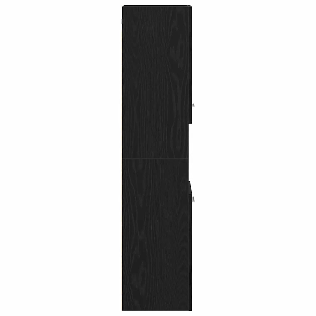 Mobile da Bagno | Armadio da bagno Rovere Nero 30 x 30 x 130 cm Legno multistrato