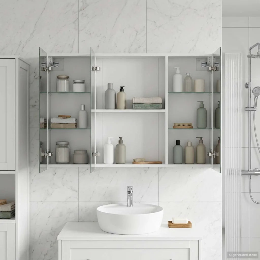 Mobiletto per specchio da bagno Bianco 100 x 14,5 x 70 cm 889119