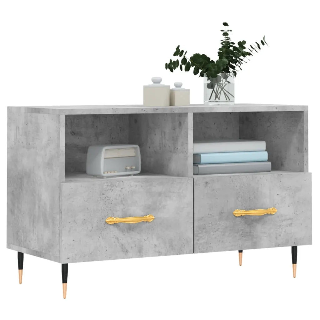 Mobile per TV Grigio Cemento 80x36x50 cm Legno Multistrato 828952