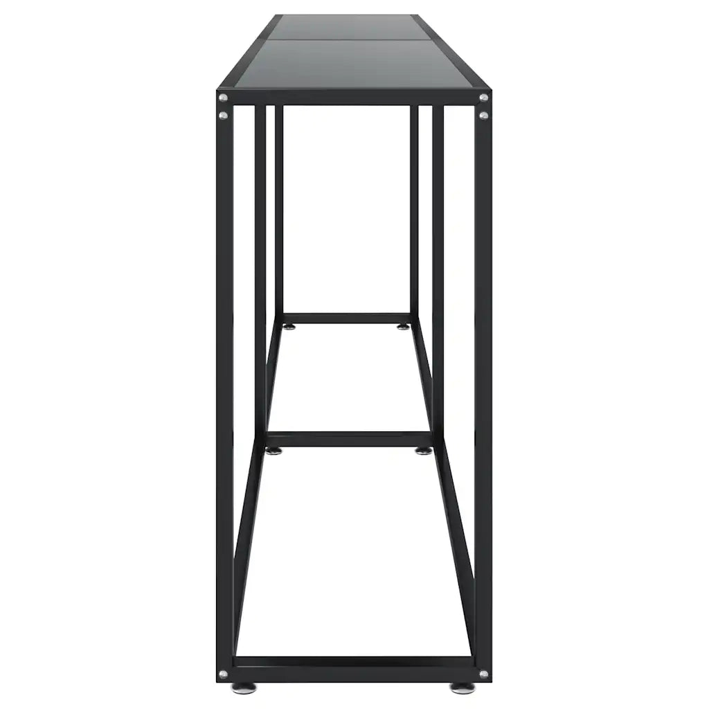 Tavolo Consolle Nero 200x35x75,5 cm in Vetro Temperato 331687