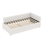 Letto Daybett 90x200 cm con Rete e Divano Letto Estraibile, USB e Lampada da Comodino, Bianco