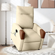Poltrona Alzapersona Massaggiante Elettrica Crema in Tessuto 3324034