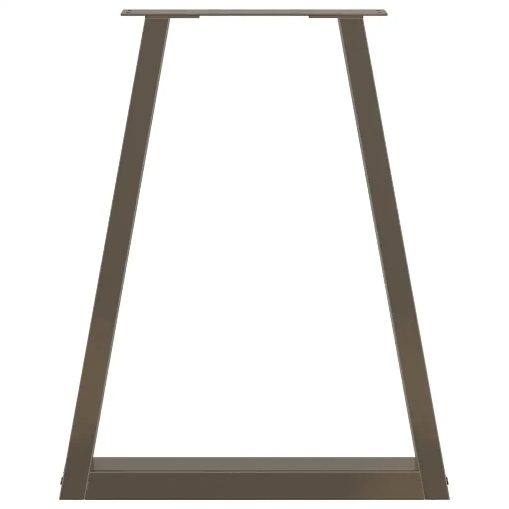 Gambe per tavolo da pranzo a forma di V 2 pz in acciaio naturale 50x(72-73,3) cm