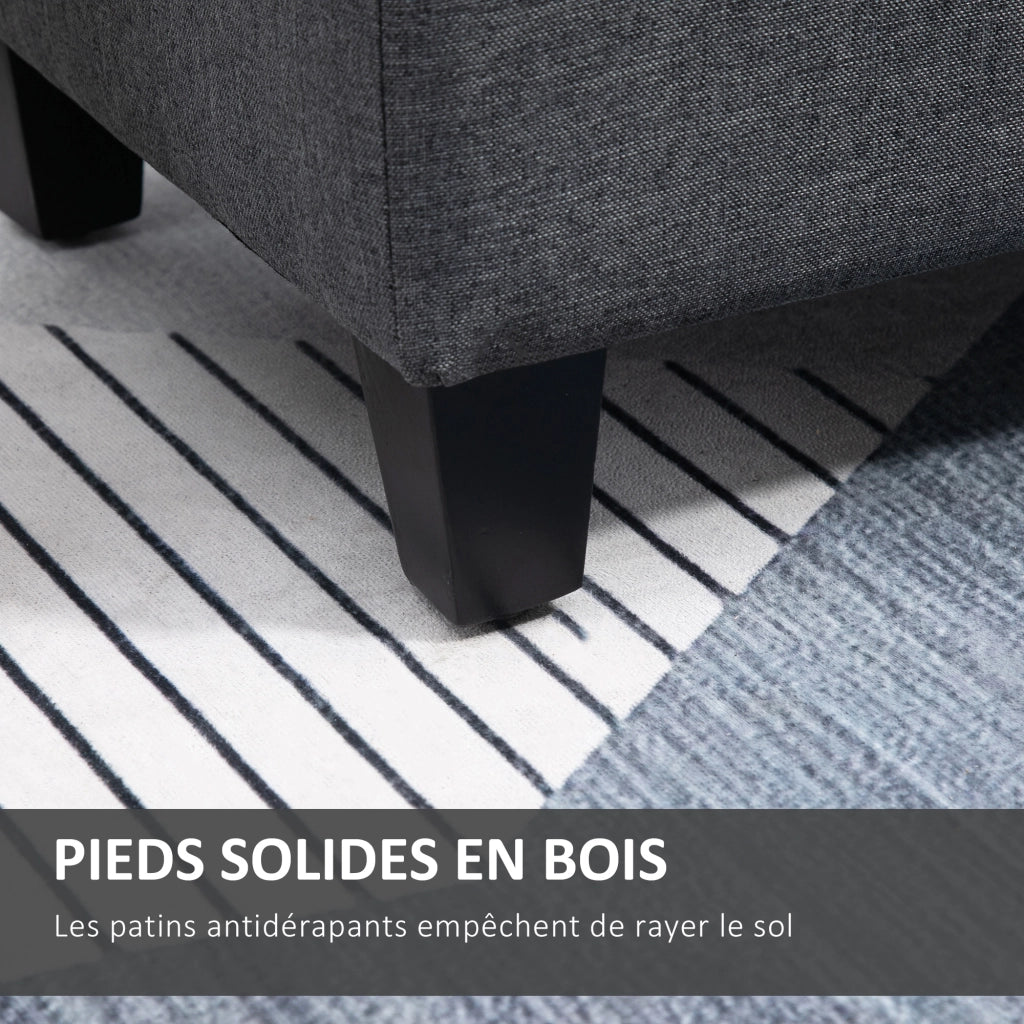 Pouf contenitore per salotto camera ingresso ¨C zephmum ¨C 100x40x44 cm grigio scuro