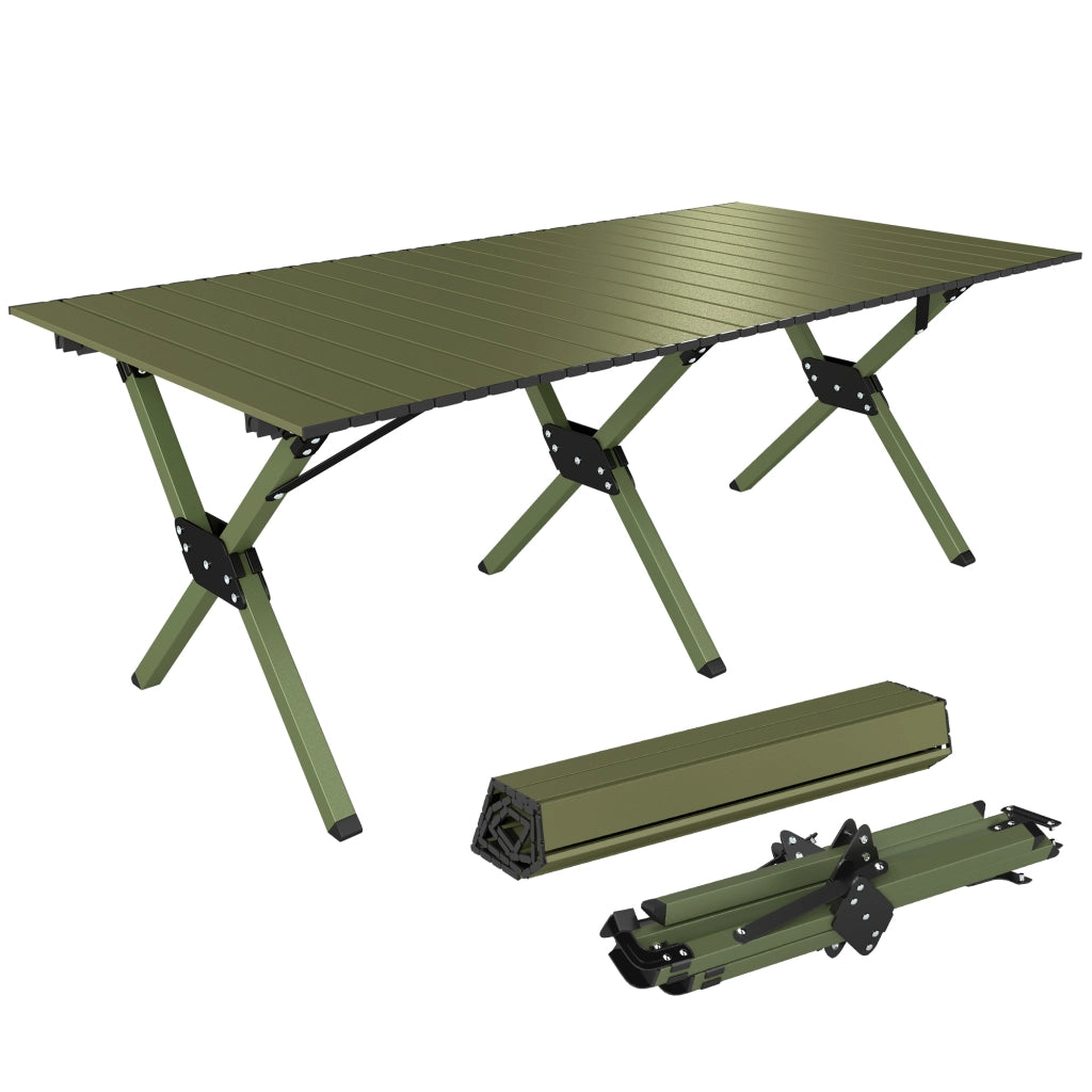 Tavolo pieghevole da giardino ¨C zephmum ¨C verde, metallo, 116 cm