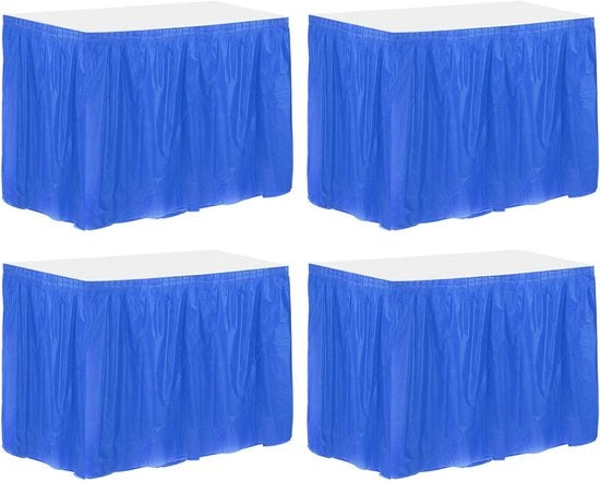 Tavolini plastici in stile rococò, colore blu scuro, 4 pezzi, 29 x 14 cm, tavoli rettangolari per feste di compleanno e matrimoni