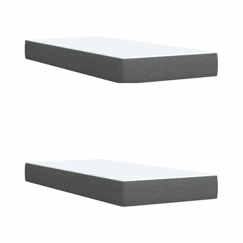 Giroletto a Molle con Materasso Grigio Scuro 200x200 cm Tessuto 3289102