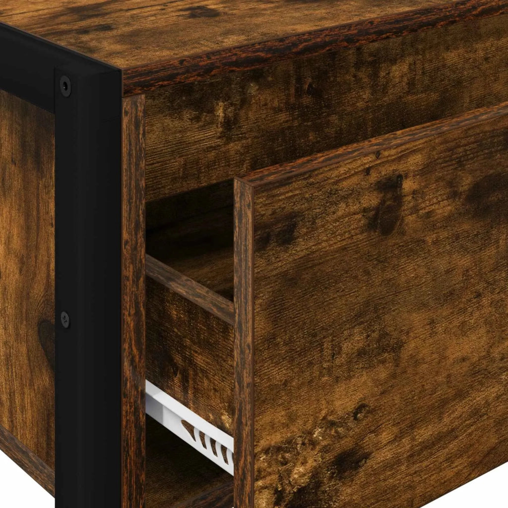 Tavolino | Tavolo laterale Quercia Fumosa 100 x 36 x 75 cm Legno multistrato