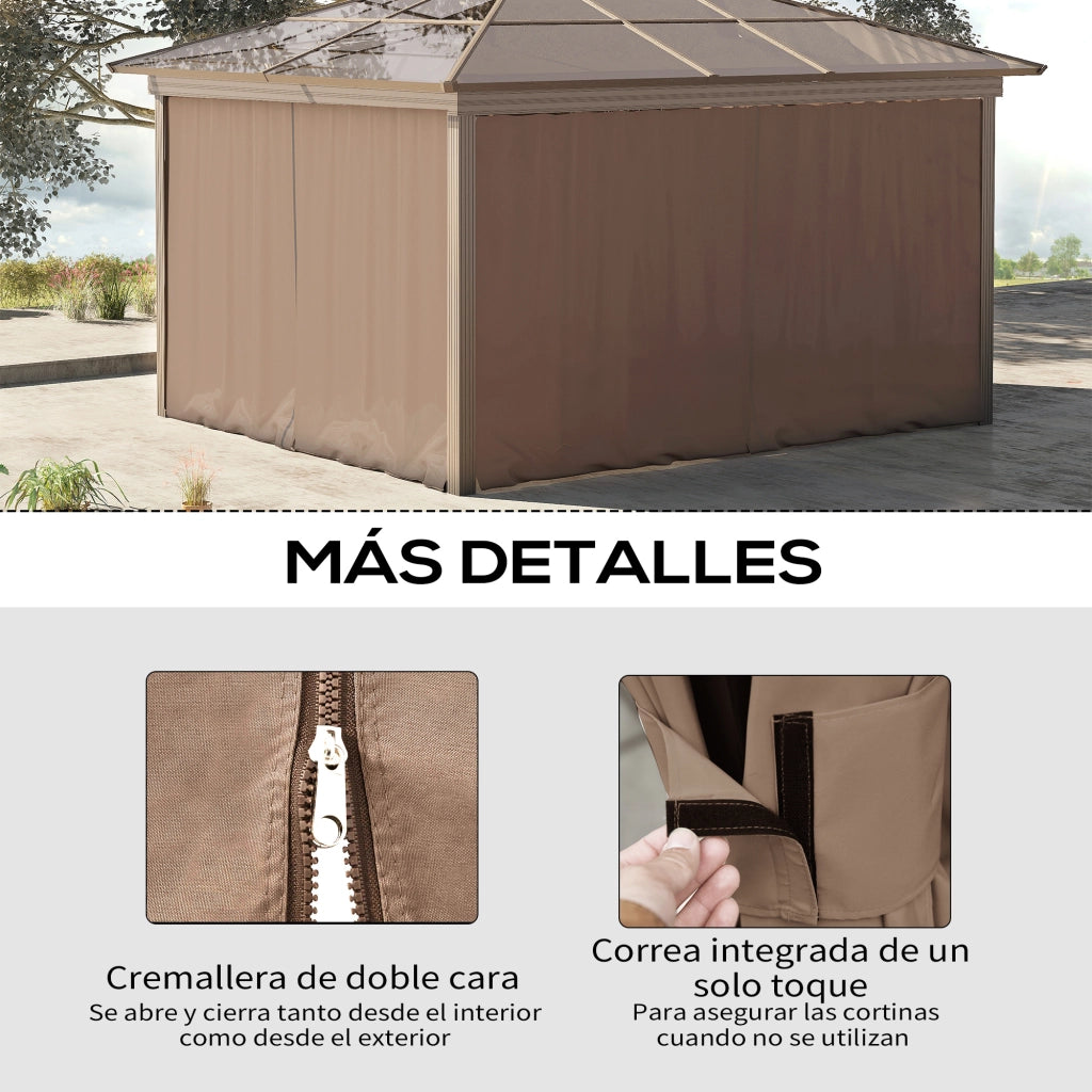 Tenda da giardino ¨C zephmum ¨C 4 pannelli laterali 3x2 m marrone