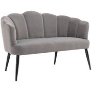 Divano 2 Posti in Velluto con Gambe in Metallo ¨C zephmum ¨C Grigio 132x66x80