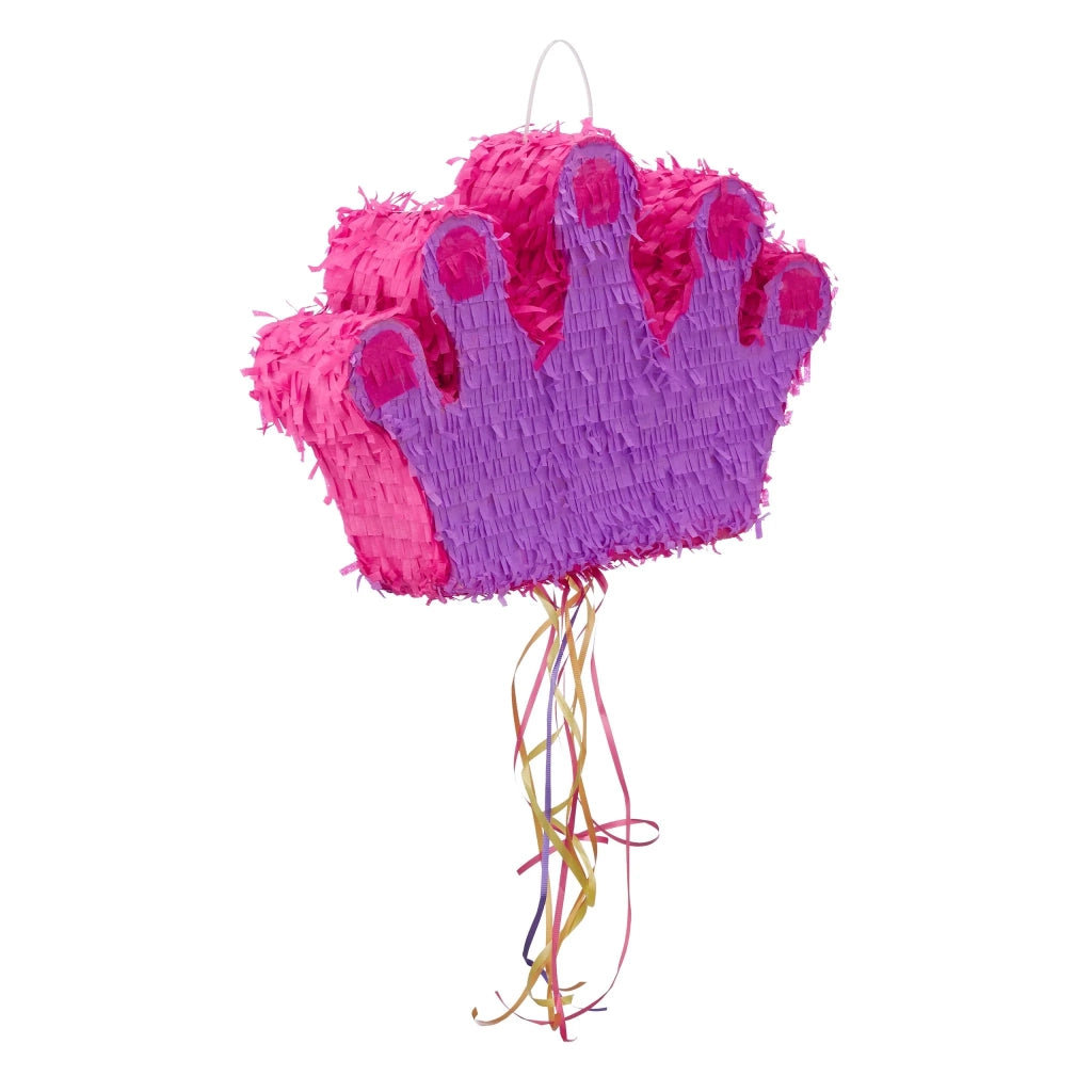 Pignatta a corona da appendere 31 x 49 x 10 cm intrattenimento per bambini decorazione festiva in carta rosa 13_0004359