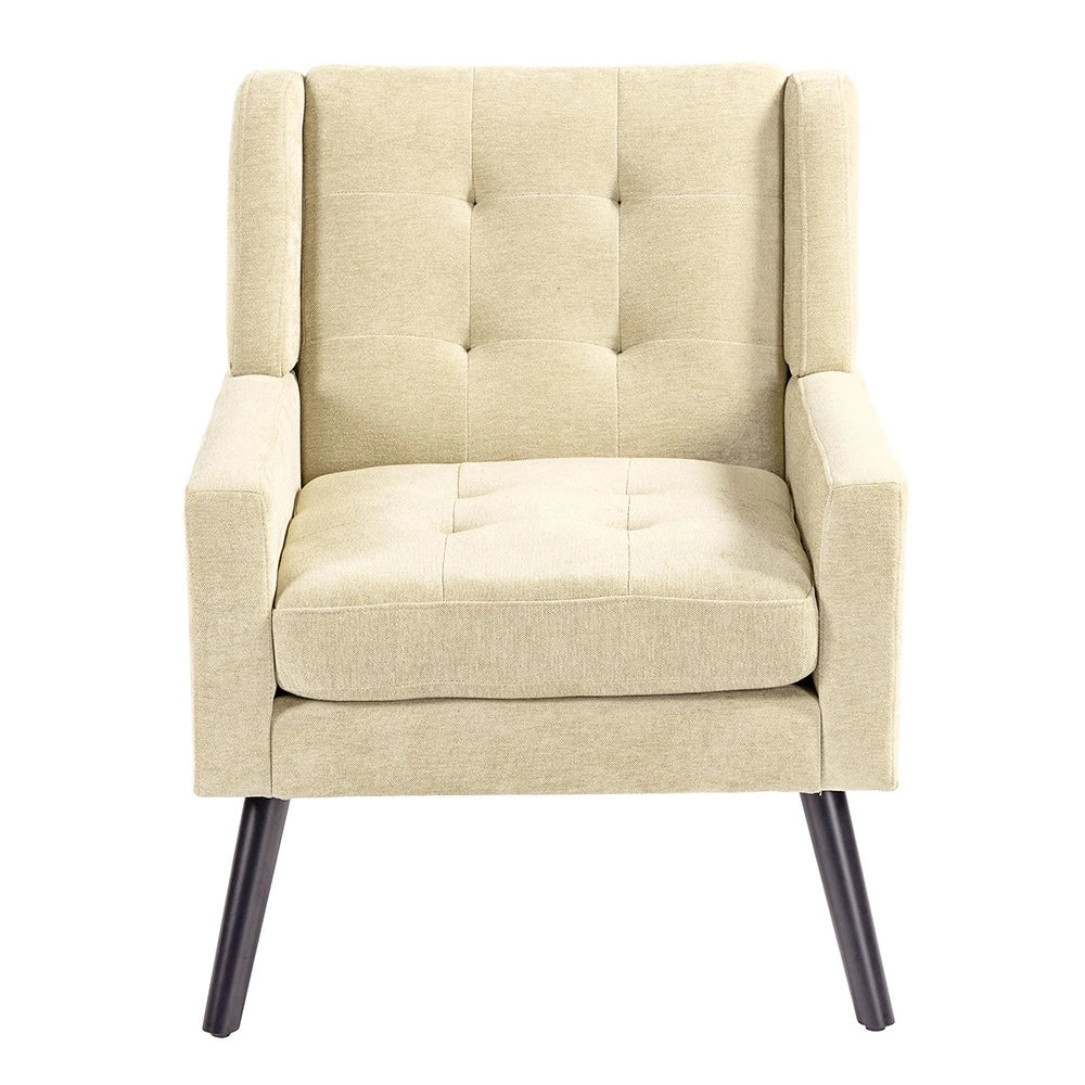 Poltrona imbottita in pelle scamosciata - Xylo - Mid-century, schiuma ad alta densit¨¤, piedi in legno massello