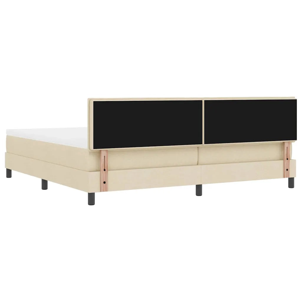 Letto a molle con testiera Crema 200 x 200 cm Tessuto 3338718