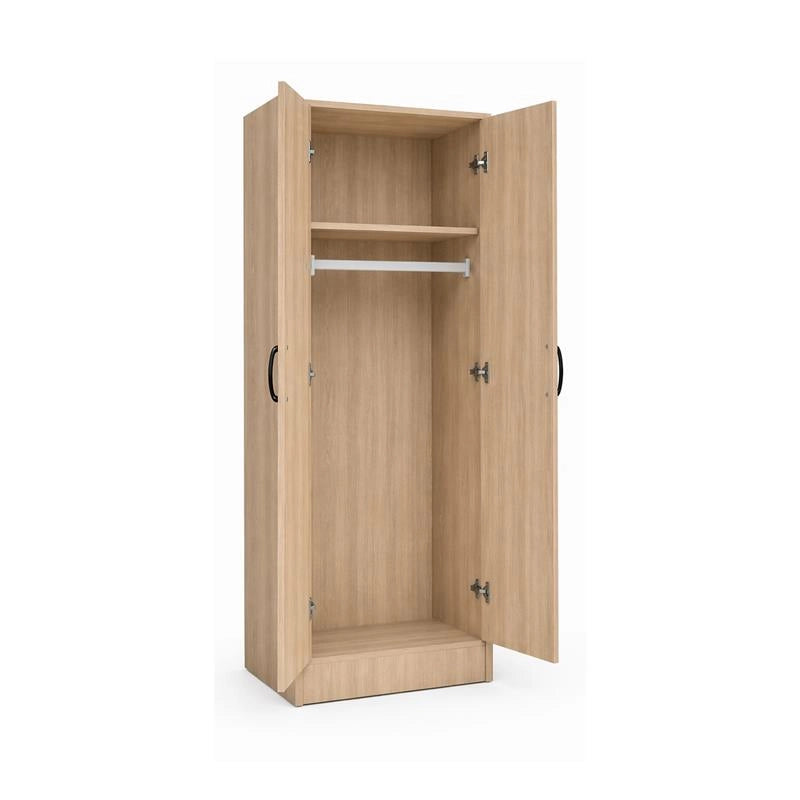 ARMADIO DA ARREDO IN LEGNO CON DUE ANTE COLORE ROVERE DIMENSIONI 60X42X180 CM