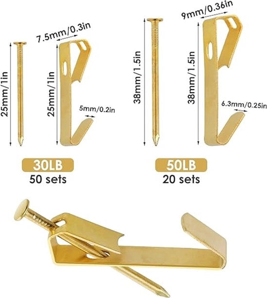 Assortimento di Spicchi per Muratura - Set di Viti da Parete, Spicchi a Testa Piana, Spicchi per Ospitare Fotografie, Viti da Parete, Assortimento di Hardware per Spicchi da 100 pezzi