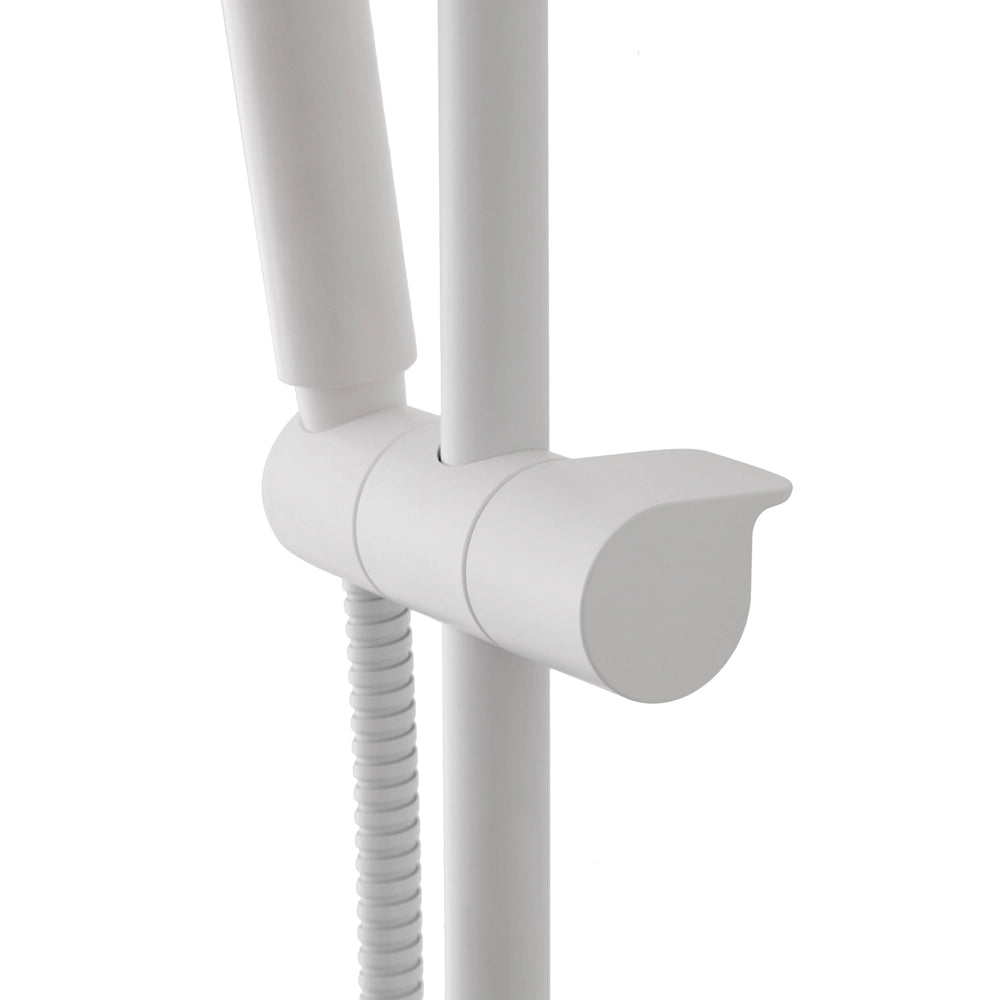 Saliscendi doccia 70 cm regolabile con doccetta tonda in ABS bianco opaco Hidra